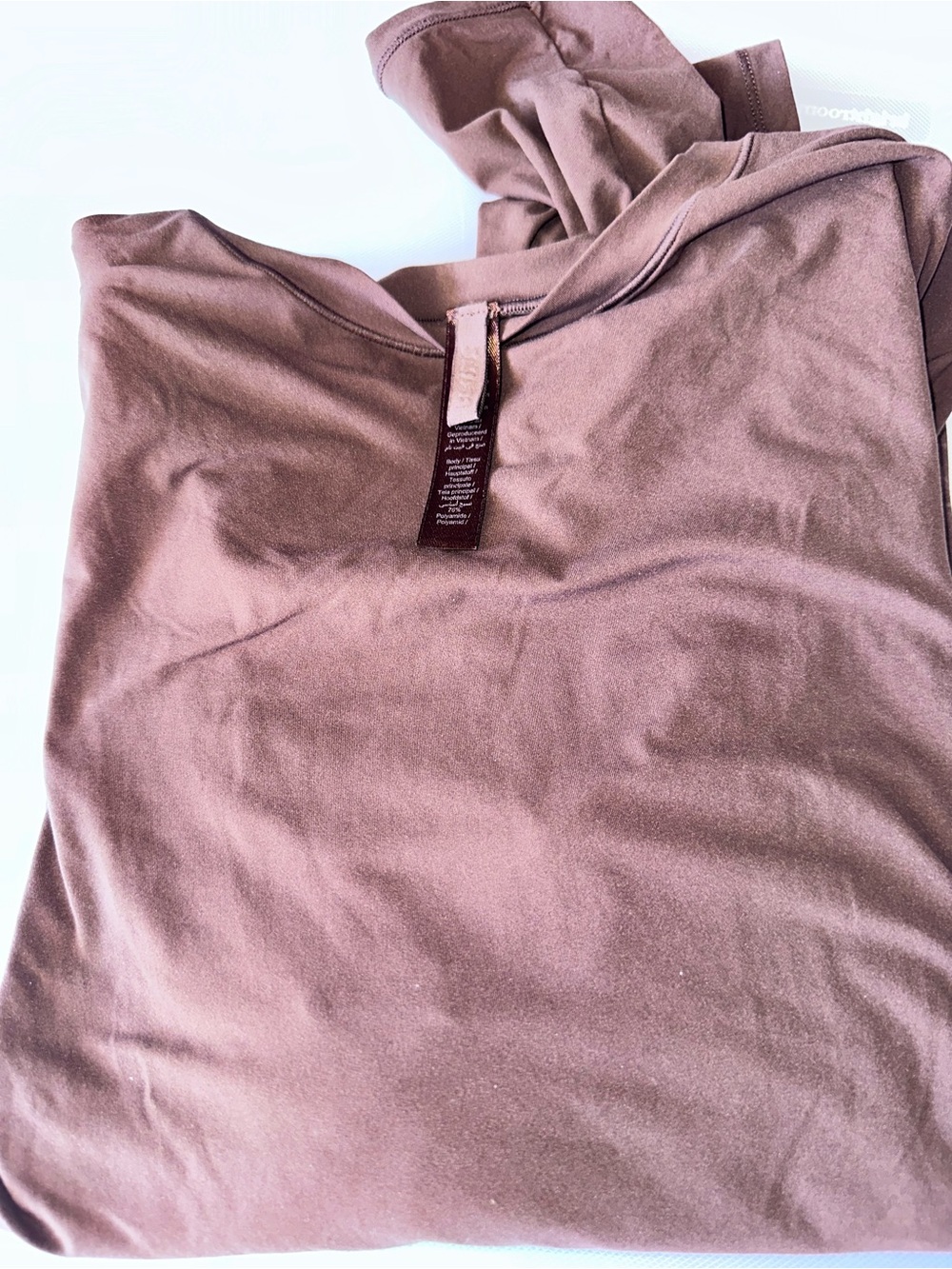 SKIMS Long Sleeve Crew Tee in Mauve Brown